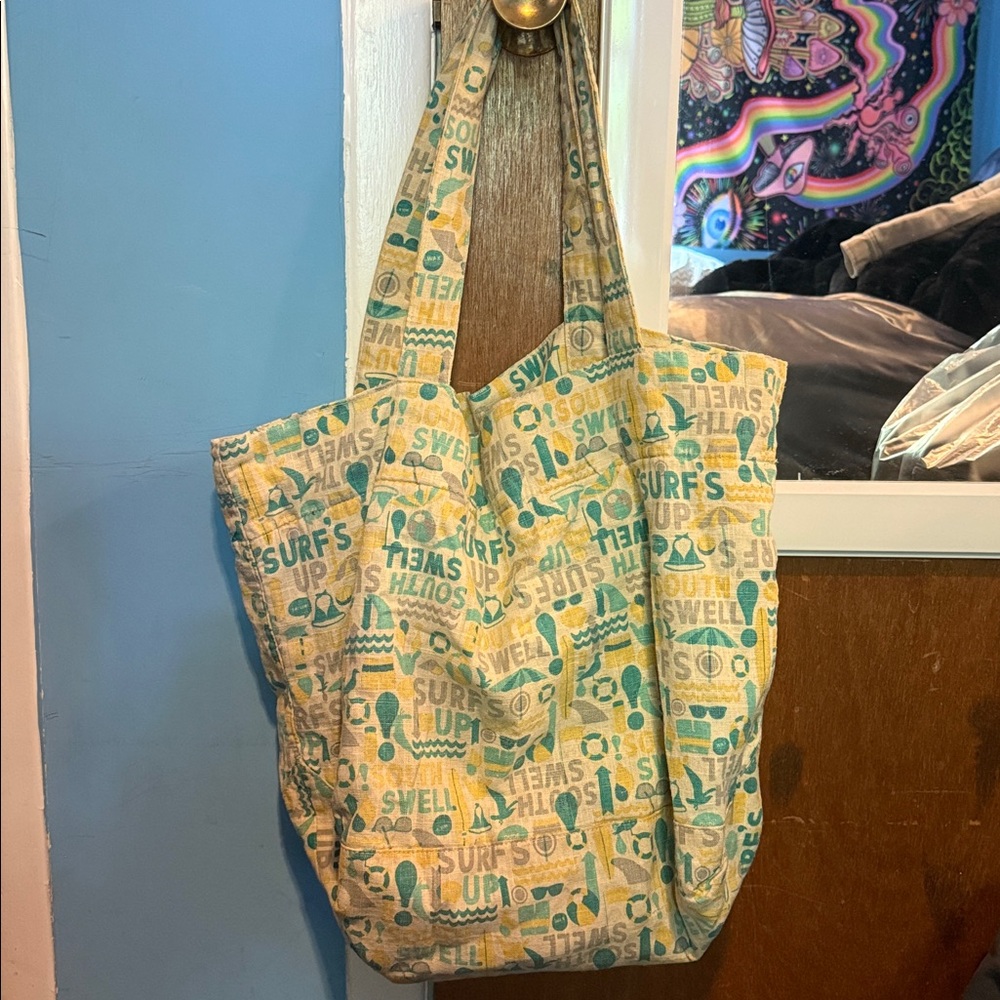 Colorful Surf Print Tote Bag